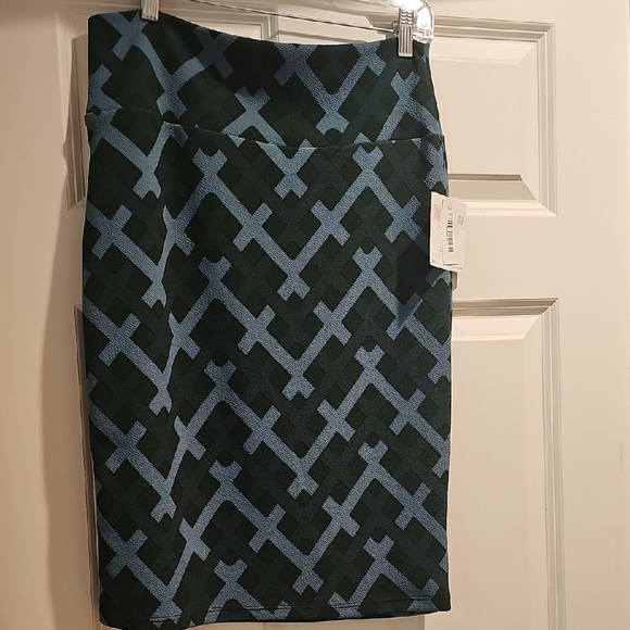 LuLaRoe Dresses & Skirts - LuLaRoe Blue and Black Geometric Pencil Skirt